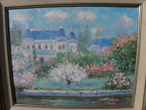 JOHN CLYMER (1932-) impressionist painting landscape in spring