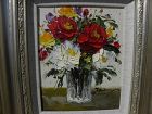 Impressionist colorful contemporary painting roses