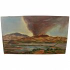 BROOKS PETTUS (1918-2003) Southwest landscape painting dated 1962 by noted artist