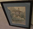 Vintage watercolor painting by listed Japanese American artist vintage