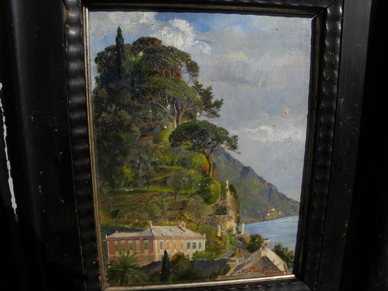 ADOLF DICKERT (1878-) Italian Riviera impressionist Camogli painting