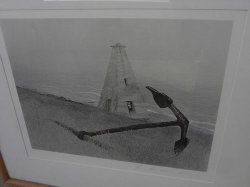 ANDREW WYETH (1917-2009) pencil signed collotype print "Sea Running"