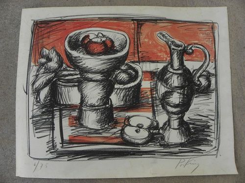 FRANZ PRIKING (1929-1979) lithograph signed print Expressionist artist
