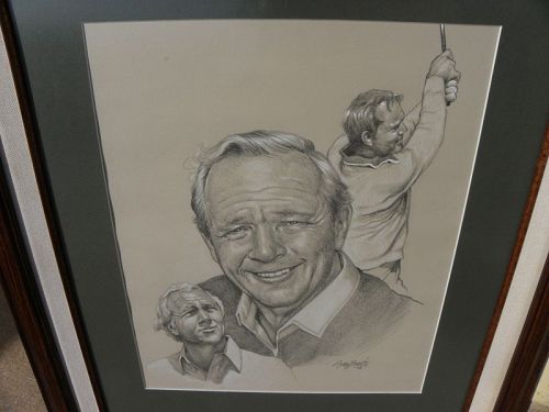 Arnold Palmer original pencil and gouache drawings golf memorabilia