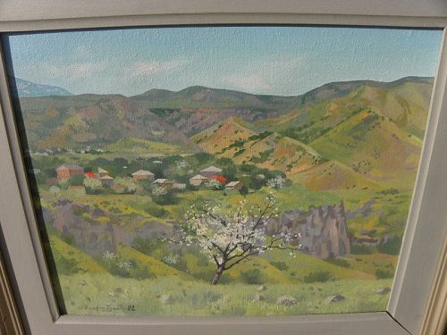 Impressionist landscape painting Armenian artist S. Baboumian