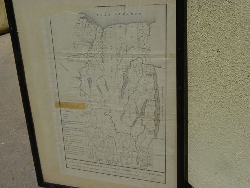 Original antique 1790 map Genesee Finger Lakes New York printed 1849