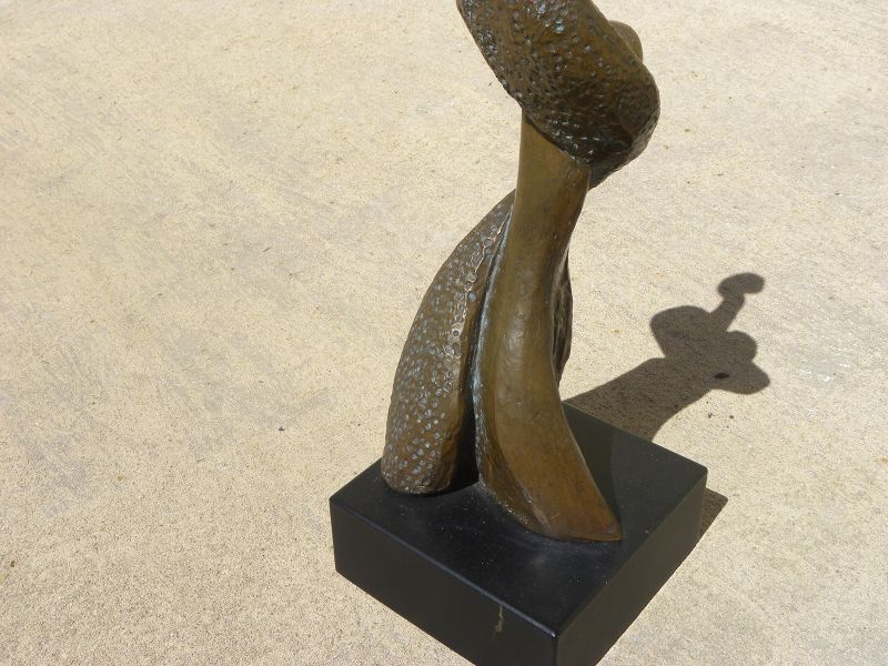 Bronze modern figural sculpture style Henry Moore by IRMA STOLOFF
