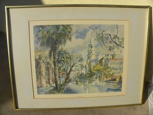 Charleston South Carolina art print hand signed VIRGINIA FOUCHE BOLTON