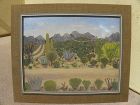 Vintage Southwest desert landscape painting primitive charm style