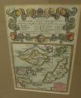 Antique English engraved 1753 map British islands nicely framed