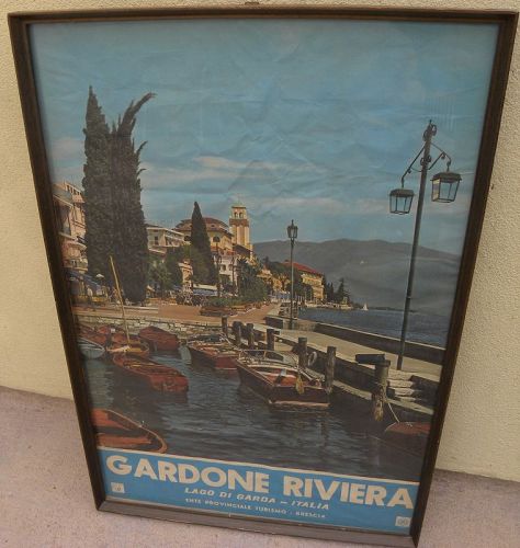 Vintage 1960's Italian travel poster Lago di Garda Italy