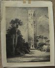 CHARLES HABERER Florida Lk. Wales Bok Tower lithograph Kentucky artist
