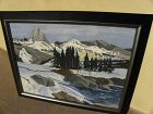 California Sierra in winter watercolor painting by ROY E. SWANSON 2002