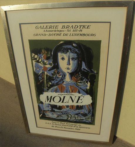 LUIS MOLNE (1907-1970) vintage 1968 gallery poster Spanish artist