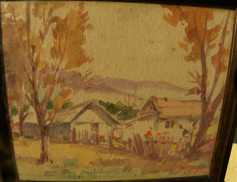 DAVIS SCHWARTZ (1879-1969) California plein air watercolor painting