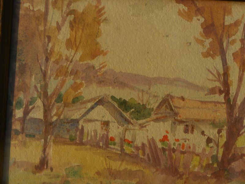 DAVIS SCHWARTZ (1879-1969) California plein air watercolor painting