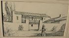 CHARLES VOORHIES (1901-1970) ink drawing California architecture