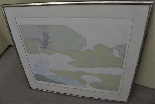 KENZO OKADA (1902-1982) signed print Japanese Abstract Expressionist