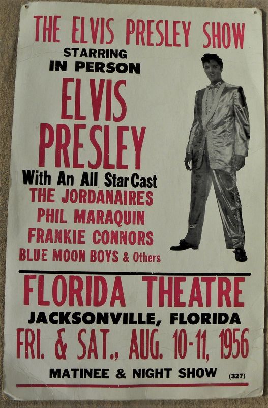 Elvis Presley replica poster memorabilia 1956 Jacksonville show