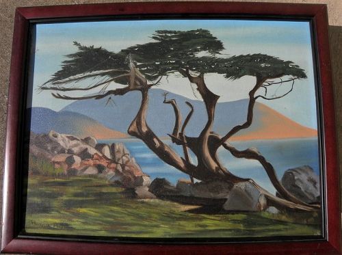 California contemporary painting of Lone Cypress Monterey Carmel