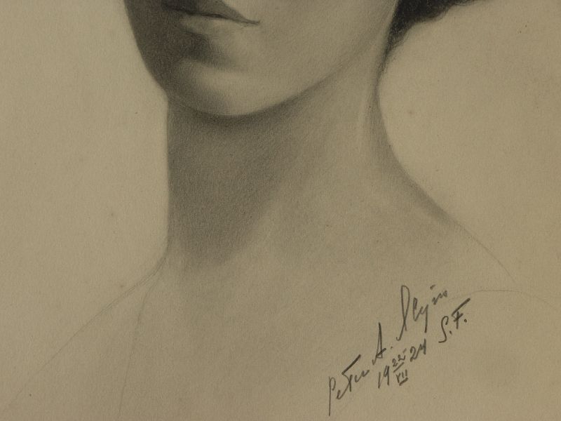 PETER ILYIN 1887-1950 pencil portrait Russia born San Francisco artist