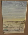 New Mexico contemporary watercolor painting adobe landscape signed