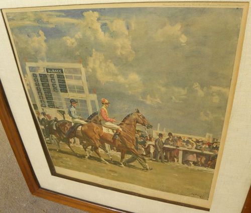 A. J. MUNNINGS 1878-1959 color print English equestrian artist