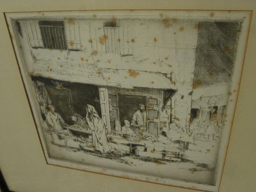 B J O NORDFELDT (1878-1955) etching Tangiers by noted Modernist