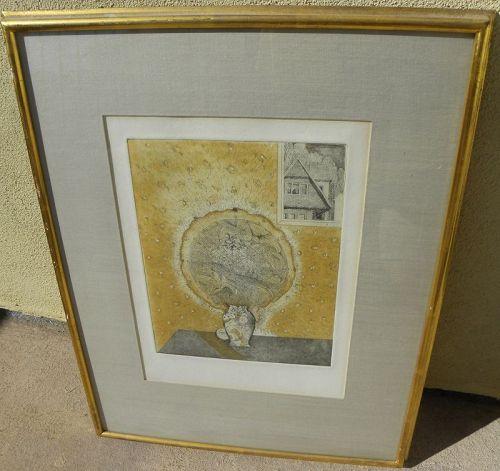ARTHUR OKAMURA (1932-2009) signed etching California modernist art
