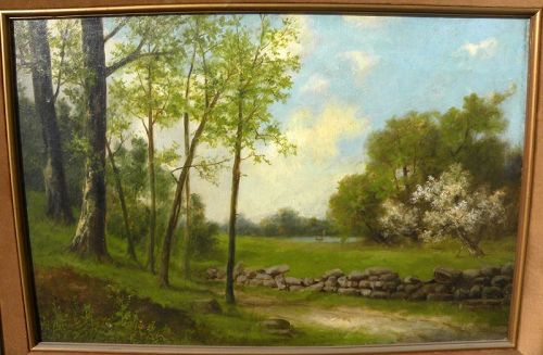 Hudson River style American antique painting