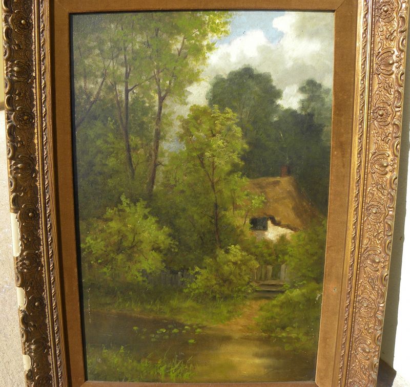 Hudson River style American antique painting