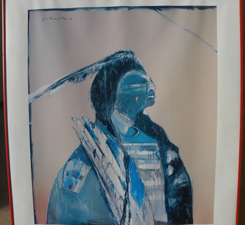 FRITZ SCHOLDER (1937-2005) signed poster Native American subject