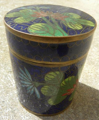 Cloisonne vintage lidded vessel Japanese or Chinese