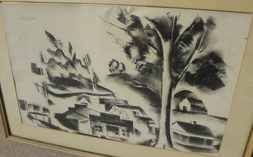 WARREN WHEELOCK 1880-1960 pencil signed lithograph New Mexico artist