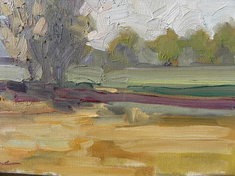 Impressionist signed small landscape painting probably California