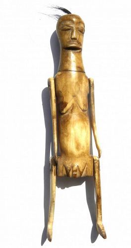 Lombok Indonesian carved bone figure articulated limbs vintage
