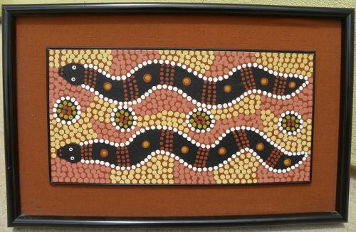 Australian aboriginal art Dreamtime dot painting signed contemporary