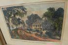 Currier & Ives original antique lithograph A Home on the Mississippi