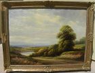 A. SPENCER classic landscape painting Berkshire Mountains vintage