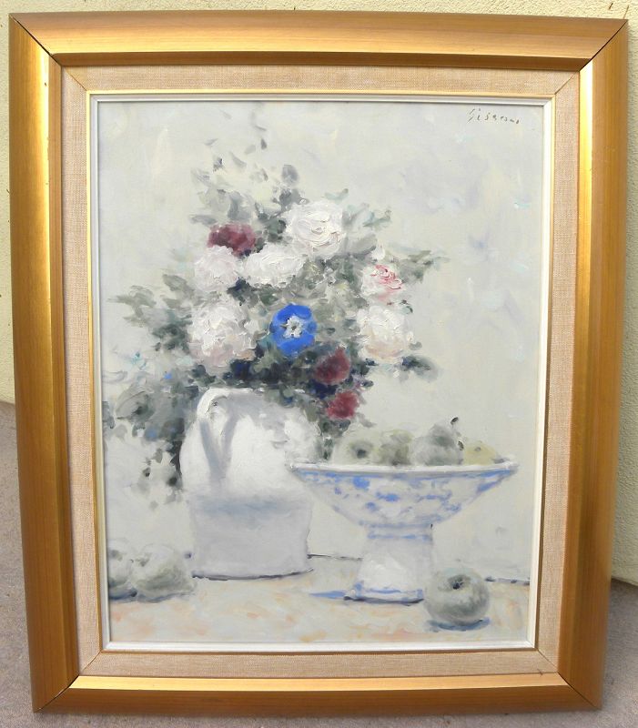 Impressionist Still Life Painting Noted Artist Andre Gisson 1921-2003