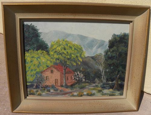 Southern California 1937 painting San Gabriel Mountains landscape