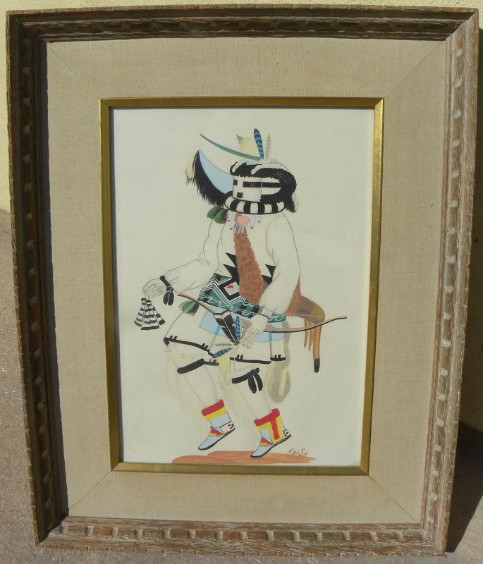 Kachina dancer painting PERCY TSISETE SANDY ("KAI-SA") 1918-1974