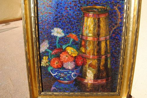 Frederick Ruthrauff 1878-1932 Arts & Crafts style still life painting