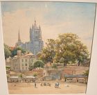 Achille Gratien Gallier 1814-1871 early Swiss art watercolor painting