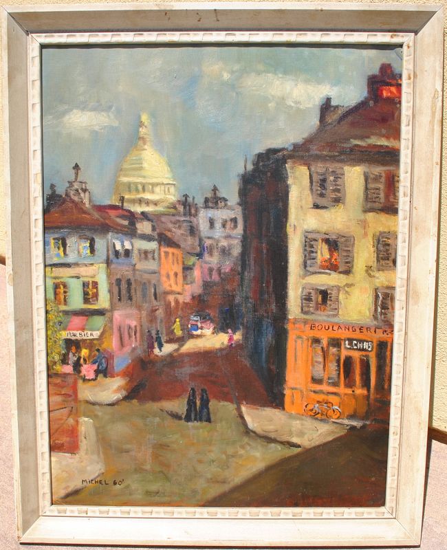 Paris Montmartre Sacre Coeur circa 1960 impressionist French painting