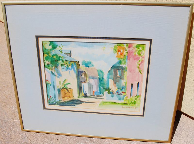 Emmett Fritz 1917-1995 Florida art St. Augustine watercolor painting