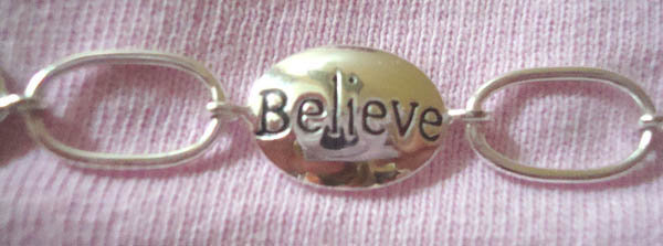 Sterling Silver Hope Love Believe Peace Link Bracelet