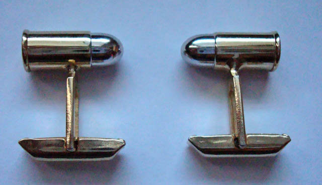 Fine Swank Bullet Cuff Links 2 tone - Gold and Silver