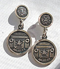 Taxco Mexico Sterling Classic FACE Earrings Fully Hallmarked