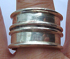 Taxco Mexico Sterling Silver Large Band Ring Hallmarked